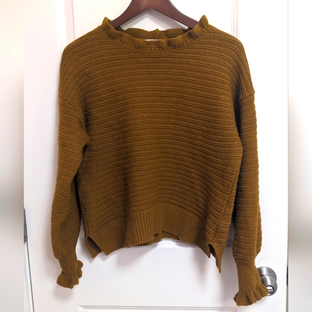 Madewell Ruffle-Neck Pullover Sweater